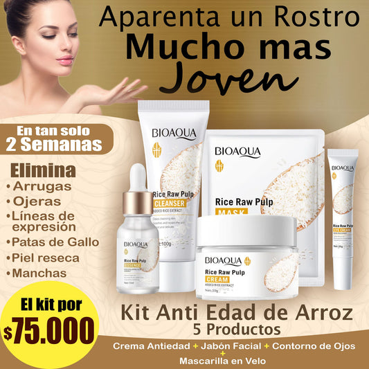 Kit anti edad de arroz x 5 productos